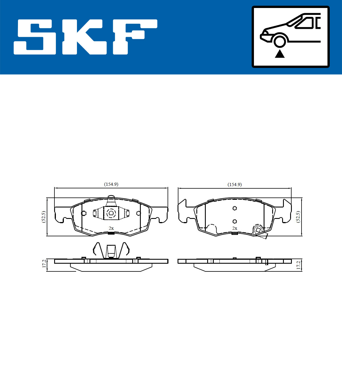 Set placute frana,frana disc VKBP 80138 A SKF